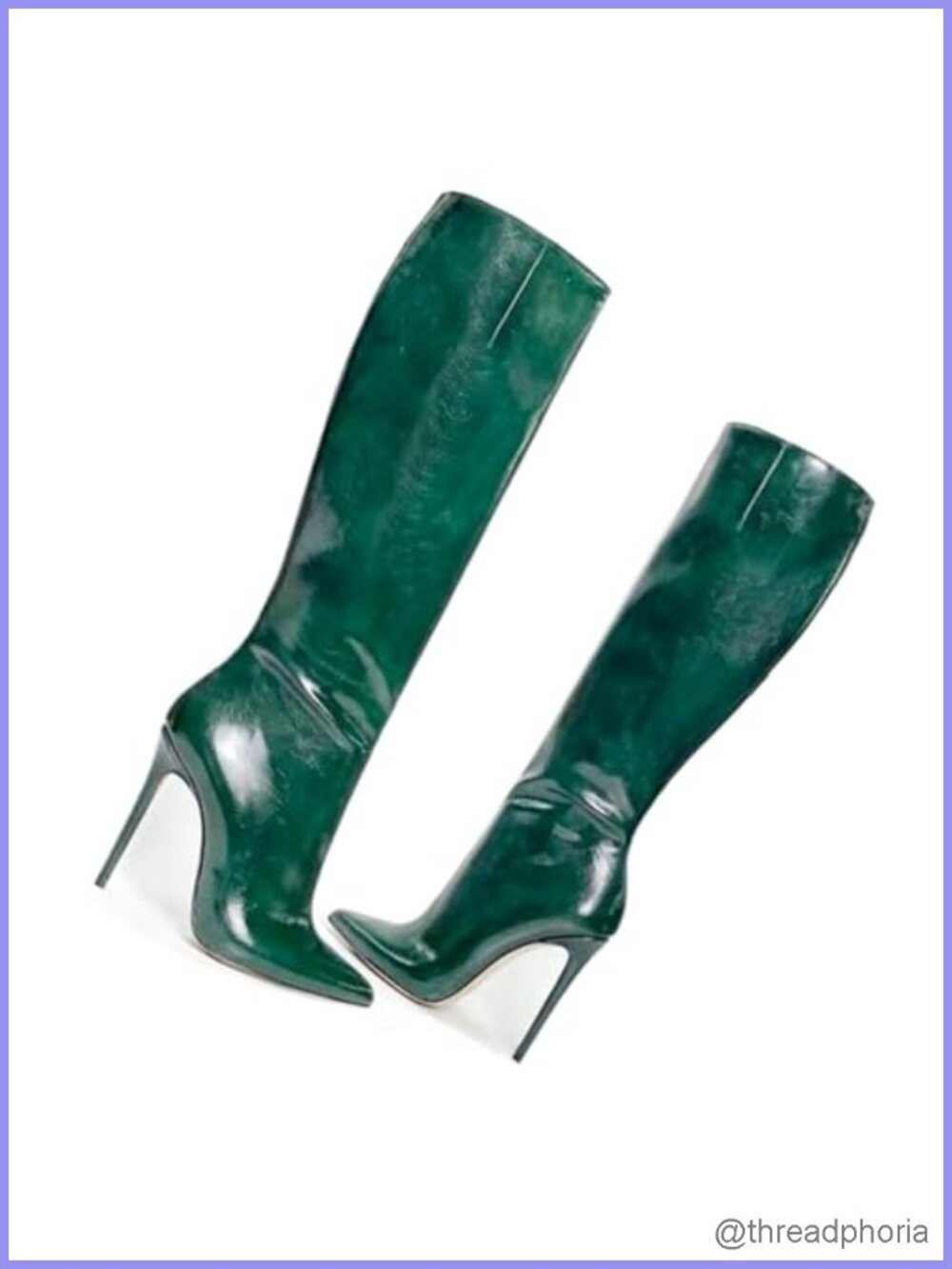Knee High Stiletto Heel Boots for Women, Pointed Toe, Back Zip, PU Leather